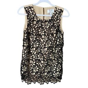 Lela Rose for Target Black Daisy Crochet Lace Tank Top SZ Small